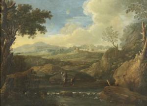 HASTNER Hieronymous 1665-1729,Paysage avec Tobie et l'Ange,Neret-Minet FR 2015-04-22