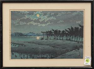 HASUI Kawase 1883-1957,Full Moon at Hiroura,Clars Auction Gallery US 2013-06-16