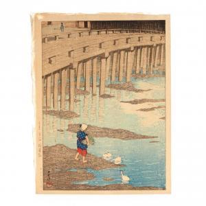 HASUI Kawase 1883-1957,Gion Bridge, Asakusa,1924,Leland Little US 2018-03-24