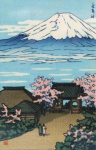 HASUI Kawase 1883-1957,Landscape with Blooming Cherry Trees and Mount Fuj,1940,Artmark RO 2024-04-10