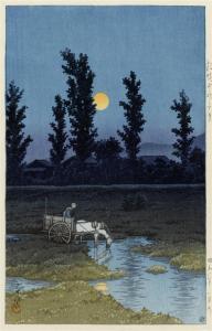 HASUI Kawase 1883-1957,Sapporo no Nakajima no Yuzuki (Evening Moon in Nak,Galerie Koller 2010-09-13