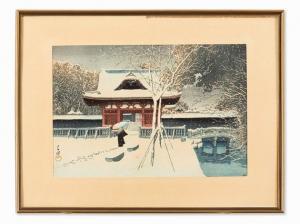 HASUI Kawase 1883-1957,Snow in the Shiba Park,Auctionata DE 2015-08-24