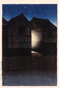 HASUI Kawase 1883-1957,Yoru no Shinkawa (Shinkawa at night), from the ser,1919,Christie's 1999-03-23