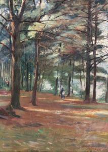 HATFIELD Joseph Henry 1863-1928,Forest interior with figures,Butterscotch Auction Gallery 2019-11-01