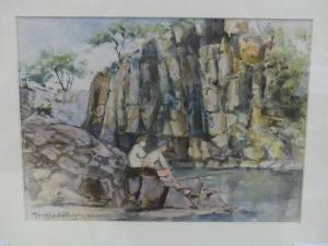 Hattingh Mauritz,study of fishermen at cliff side,1983,Wright Marshall GB 2017-11-21