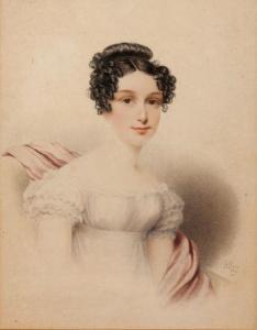 HAU Woldemar Ivanovich 1816-1895,Portrait de jeune femme de qualité,1840,Aguttes FR 2020-12-03