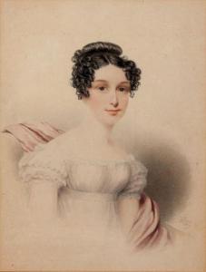 HAU Woldemar Ivanovich 1816-1895,Portrait de jeune femme de qualité,1840,Aguttes FR 2020-07-01