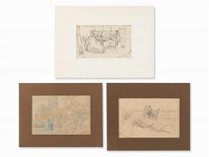HAUEISEN Albert 1872-1954,3 Drawings,c.1900,Auctionata DE 2016-06-29