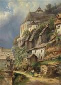 HAUNOLD Karl Franz Emanuel 1832-1911,Scene from Hallstatt with a View of the ,1871,Palais Dorotheum 2011-10-11