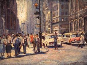 HAUSDORF George 1888-1959,Sidewalks of New York New York Street Scene,Shannon's US 2008-05-01