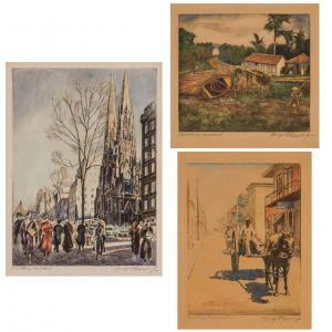 HAUSDORF George 1888-1959,Two Views of the Dominican View of New York City (,Shannon's US 2019-06-20