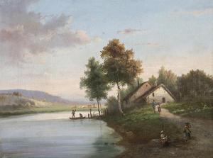 HAUSER Eduard Caspar 1807-1864,Paisaje con casas,Subastas Segre ES 2019-07-02