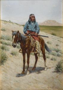 HAUSER John 1859-1913,Navajo Warrior, Fort Wingate, New Mexico,1903,Sotheby's GB 2021-03-03