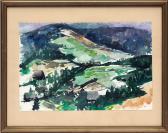 HAUSER Joseph 1908-1986,Abstrahierende Berglandschaft mit Dorf,Bloss DE 2016-12-05