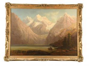 HAUSMANN Gustav,View of the Dachstein with the Gosau lake, Austria,1867,Cheffins 2020-12-09