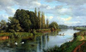 HAVELL Charles Richards 1800-1800,River Punting,1878,Rowley Fine Art Auctioneers GB 2015-09-16