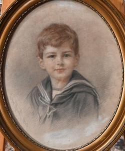 HAVELL Edmund II,Portrait of a young boy in sailor top,1883,Andrew Smith and Son 2021-07-28