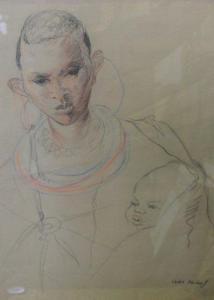 HAWKING Lorna 1900-1900,Masai women with baby,Mallams GB 2012-10-04