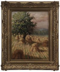 HAWKINS Cornelius Haly 1861,Wheatfields of Tennessee,Brunk Auctions US 2014-07-12