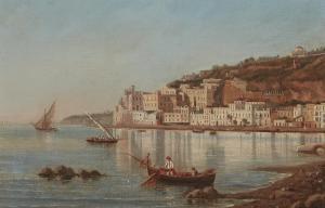 HAWKSWORTH Joseph Haslam 1827-1908,A Mediterranean coastal town with fishing,Rosebery's 2023-07-19