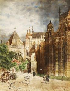HAWLEY Hughson 1850-1936,A CATHEDRAL, SAID TO BE ROUEN,1879,Sworders GB 2018-09-11