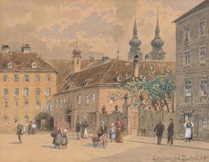 HAWLICEK Vincenz 1864-1914,\“Heiligkreuzhof\”,1895,Palais Dorotheum AT 2022-04-20