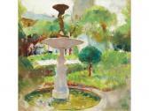 HAWTHORNE Charles Webster 1872-1930,THE FOUNTAIN,1923,Ivey-Selkirk Auctioneers US 2008-12-13