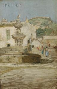 HAWTHORNE Marion C 1870-1945,Fountain at Taormina,Skinner US 2008-11-14