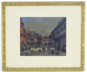HAY Emily,A Victorian street scene with shop fronts, figures,1897,Claydon Auctioneers 2020-07-01