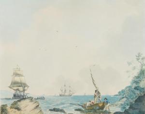 HAY William 1776-1797,Figures rowing ashore; Shipping off the co,1797,Bellmans Fine Art Auctioneers 2024-01-15