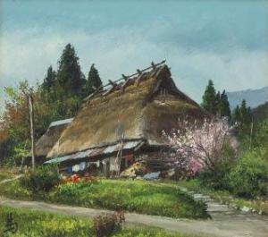 HAYASHI Kiichiro 1919-1999,Kyoto; spring of Miyama,Mainichi Auction JP 2023-09-07