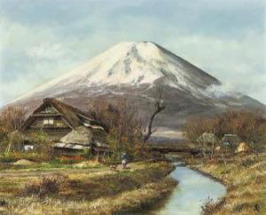 HAYASHI Kiichiro 1919-1999,Mt. Fuji in Oshinomura,Mainichi Auction JP 2023-09-07
