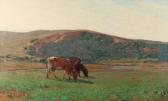HAYDEN Charles H 1856-1901,Landscape with a pair of cows,Butterscotch Auction Gallery US 2018-11-04