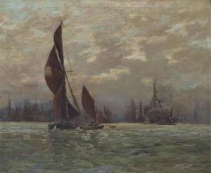 HAYDEN Fred 1874-1931,Thames barges sailing in the Pool of London,Christie's GB 2015-02-24