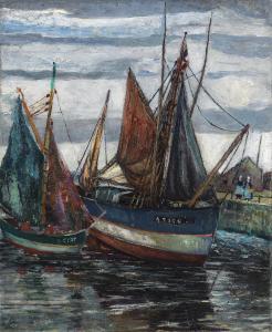 HAYDEN Palmer Cole 1893-1973,Le Thonier à Basse Marée Concarneau,1927/30,Swann Galleries 2019-04-04