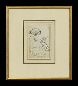 HAYDON Benjamin Robert,Figural Study of a Woman Holding a Dove,New Orleans Auction 2013-10-12