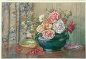 HAYES Albert E 1800-1900,PINK AND WHITE ROSES IN A VASE,Anderson & Garland GB 2009-12-08