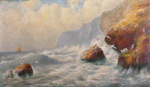 HAYES Bret 1880-1940,A Rocky Coastal Scene, with Seagulls,1921,John Nicholson GB 2017-08-02