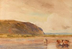 HAYES Claude 1852-1922,Zomers landschap met wadend vee,Zeeuws NL 2016-06-09