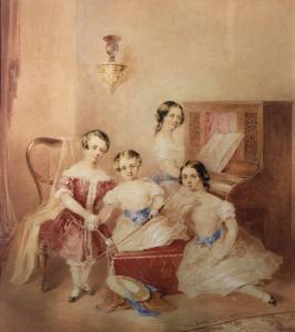 HAYES Edward 1797-1864,THE QUARTET,1854,De Veres Art Auctions IE 2021-12-09