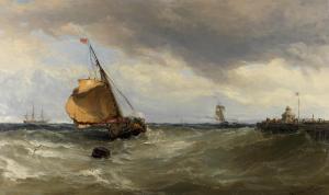 HAYES Edwin 1819-1904,Emerging from harbour on the full tide,1977,Bonhams GB 2024-04-24