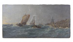 HAYES Edwin 1819-1904,Ships off the Pier,Adams IE 2018-12-16