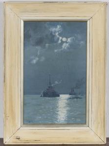 HAYES G,Moonlit Seascape with Warships,1900,Tooveys Auction GB 2021-02-03