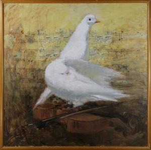 HAYES Jack,Two Doves on a Violin,Clars Auction Gallery US 2017-01-14