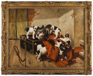 HAYES John 1786-1866,Interior scene with dogs and cats,Veritas Leiloes PT 2022-07-20