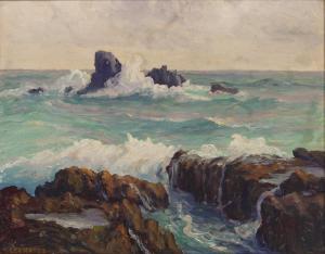HAYES Lee 1854-1946,Coastal Rocks,Clars Auction Gallery US 2021-09-19
