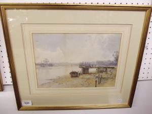 HAYES Mabel E 1898-1923,Landscape with Barges,Smiths of Newent Auctioneers GB 2016-01-30