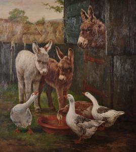 HAYES Sydney 1800-1900,A Farm Scene with a Donkey and Two Foals,John Nicholson GB 2017-09-13