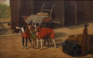 HAYES Sydney 1800-1900,Greyhounds on a railway platform; and Kittens playing,Bonhams GB 2011-09-07