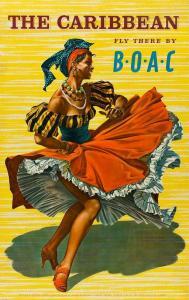 HAYES,THE CARIBBEAN / FLY THERE BY B.O.A.C,1953,Swann Galleries US 2020-08-27